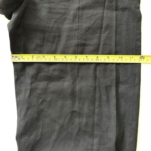 Theory Women’s Cavalier Linen Blend Cropped Wide Leg Pull On Pants Black - Picture 10 of 14